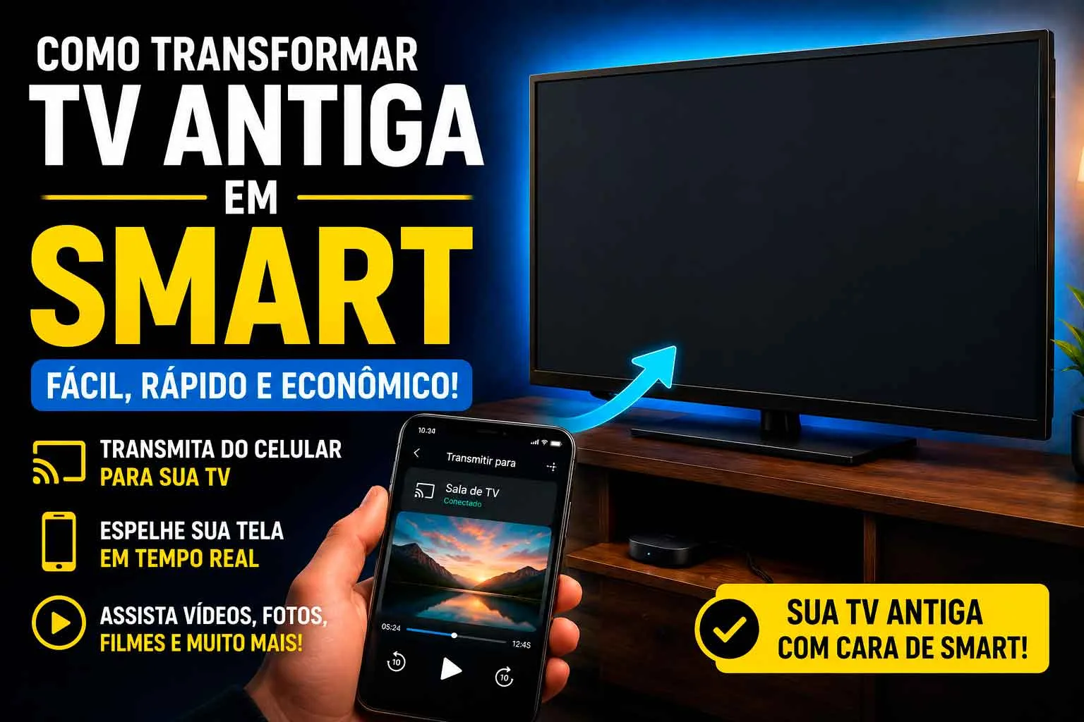 Como Transformar uma TV Antiga em Smart Usando o Celular